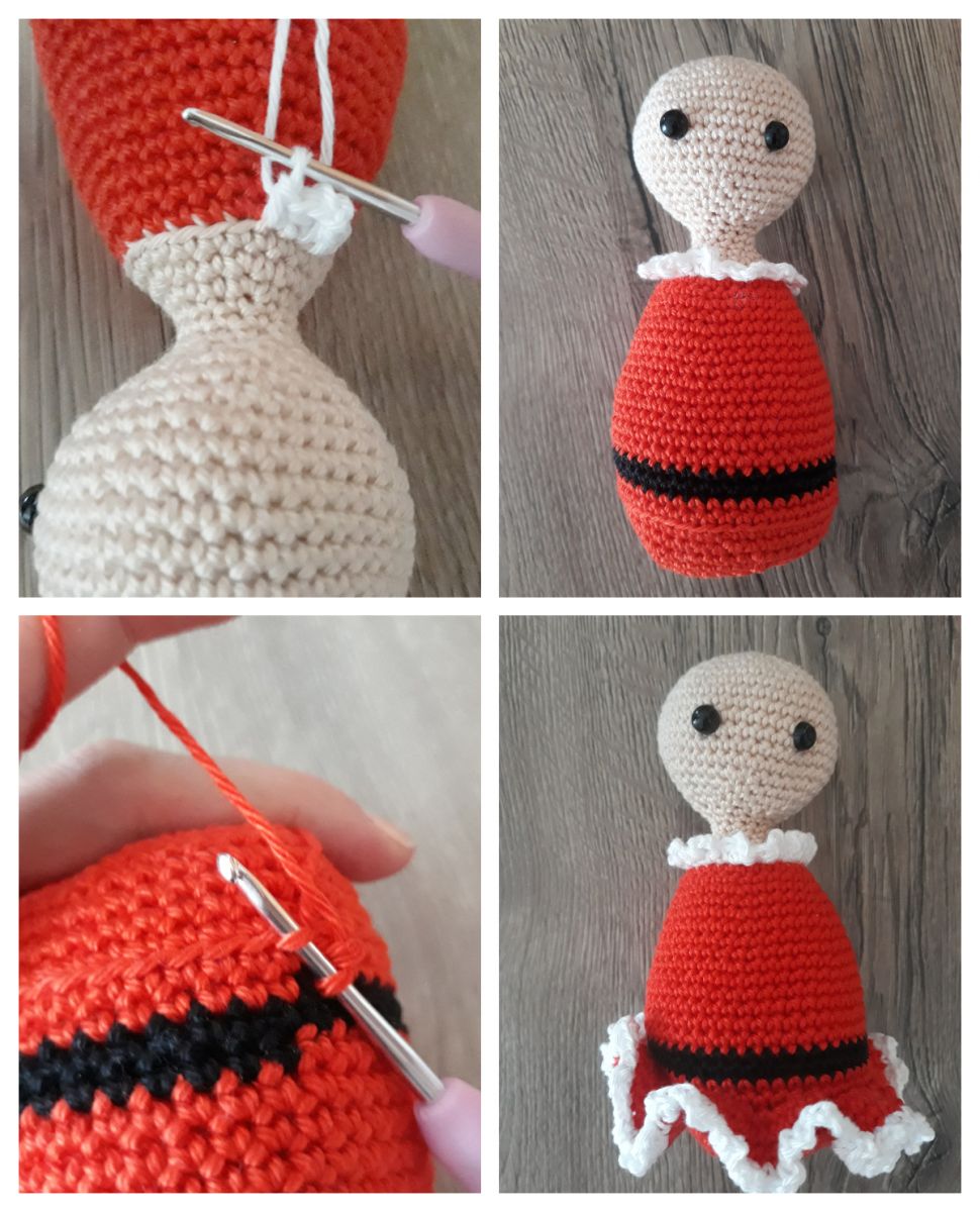 Blog-Inhaltsbild für 'Weihnachtslady Samira, kostenlose Häkelanleitung'